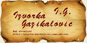 Izvorka Gazikalović vizit kartica